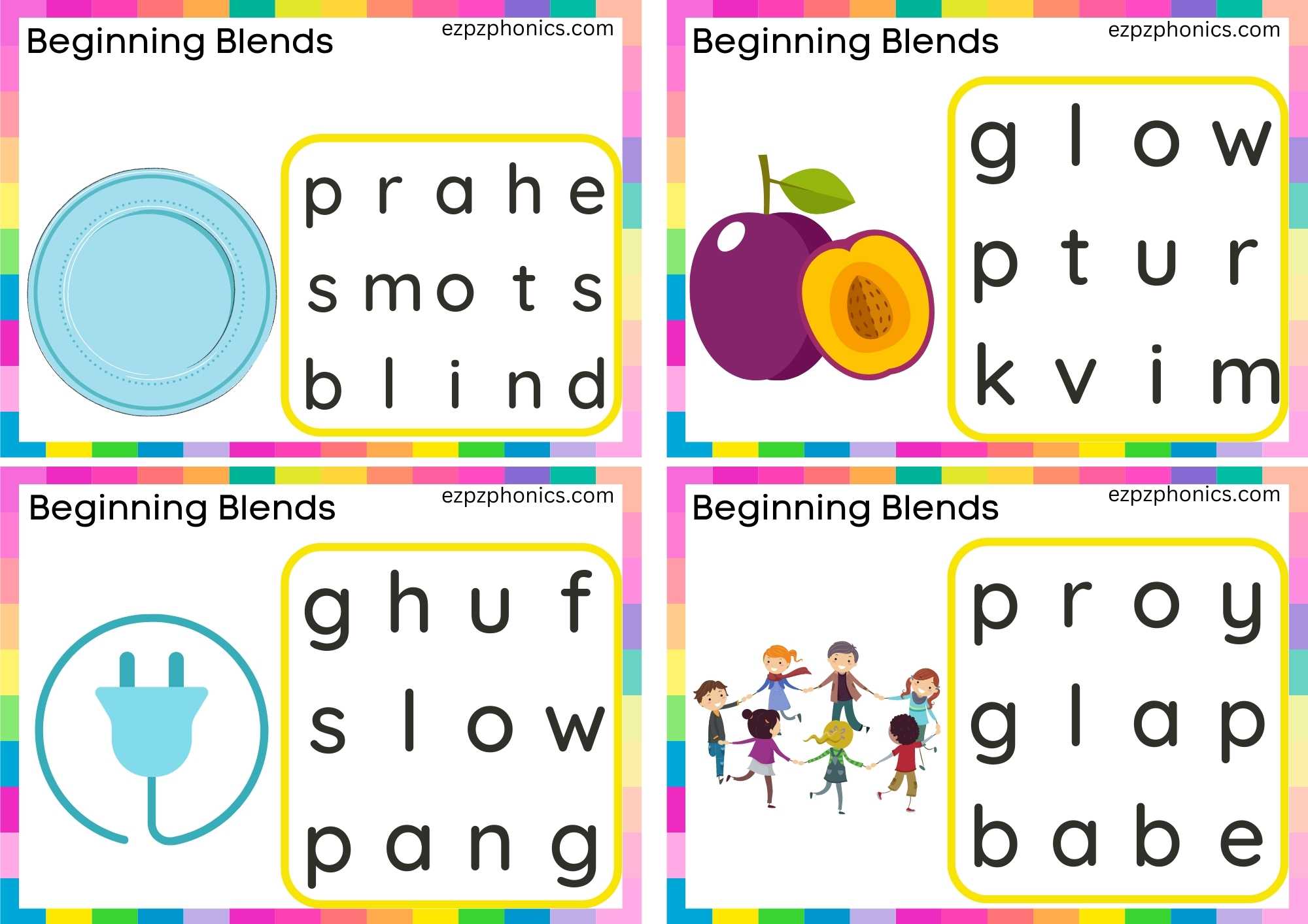 PL Beginning Blends Activity Circle The Correct Letters To Make The ...